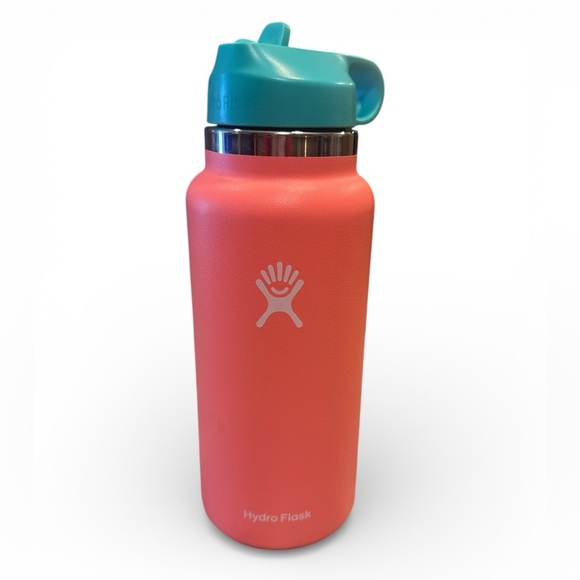 Hydro Flask Other - Hydro Flask 32 Oz Wide Mouth With Flex Cap Coral Pink Aqua Lid Stainless Steel